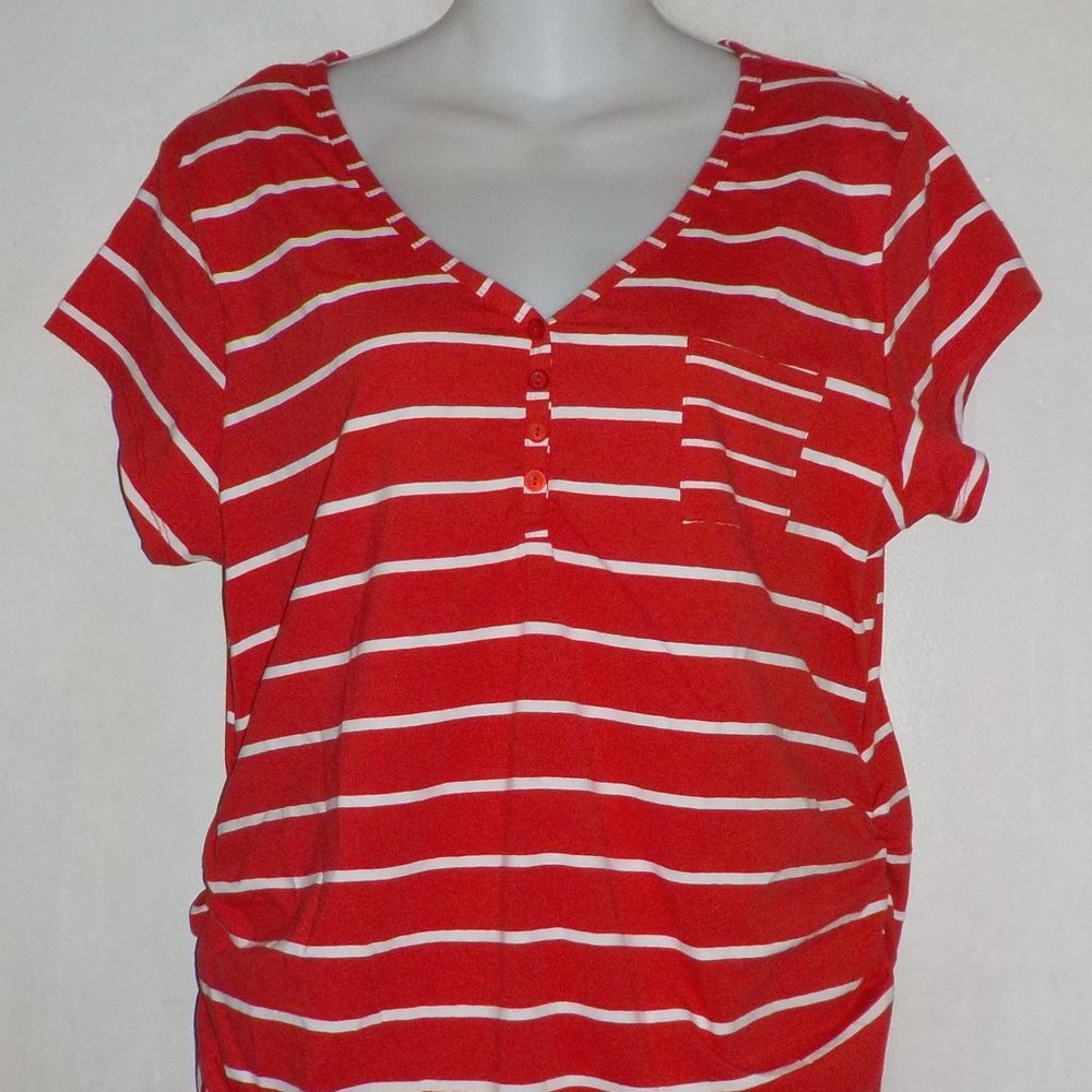 Oh ! Mamma maternity top sz XL 16 NWT red stripe